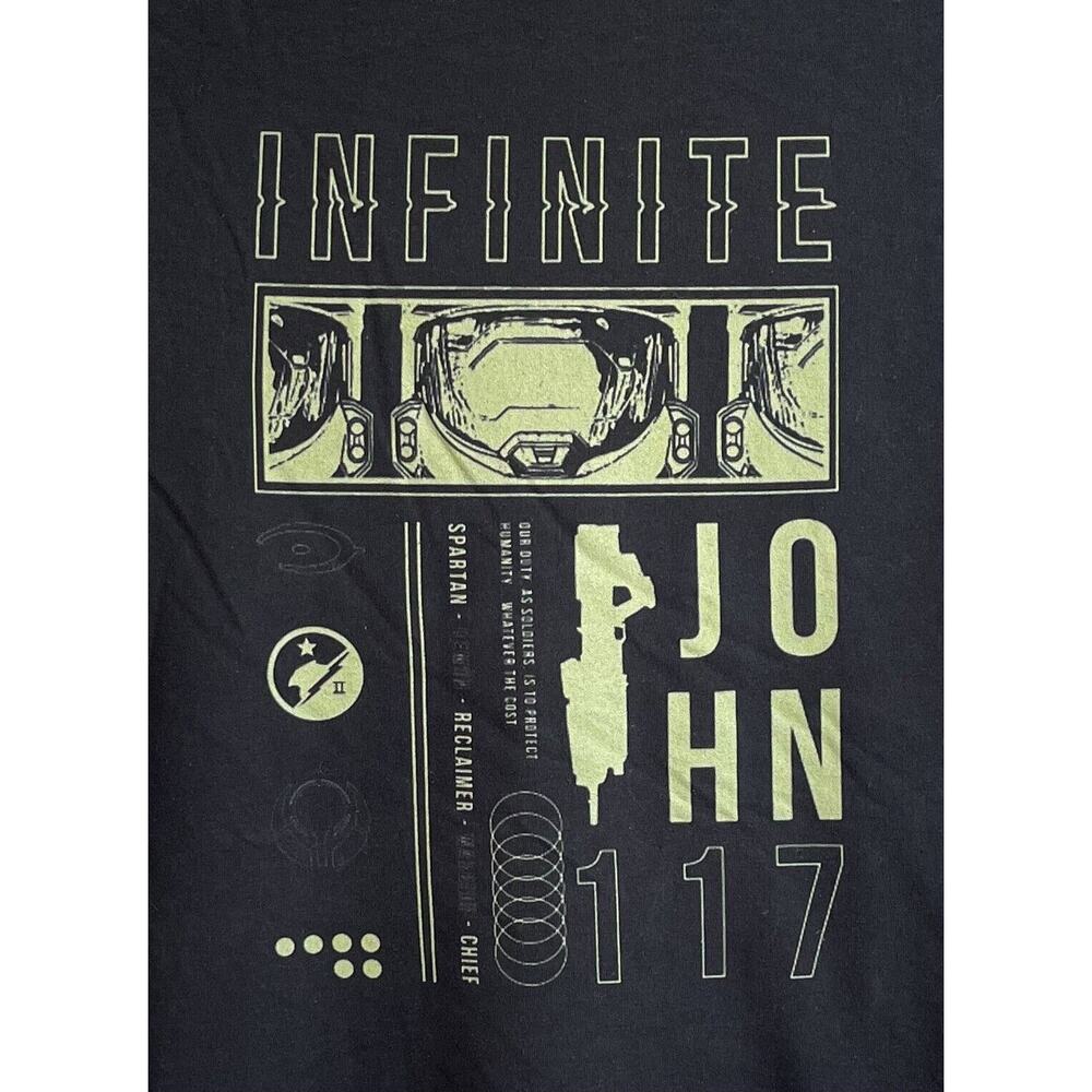 Halo Infinite Master Chief Aesthetic Game T-Shirt XL Black ✨NEW✨ Gilden Heavy